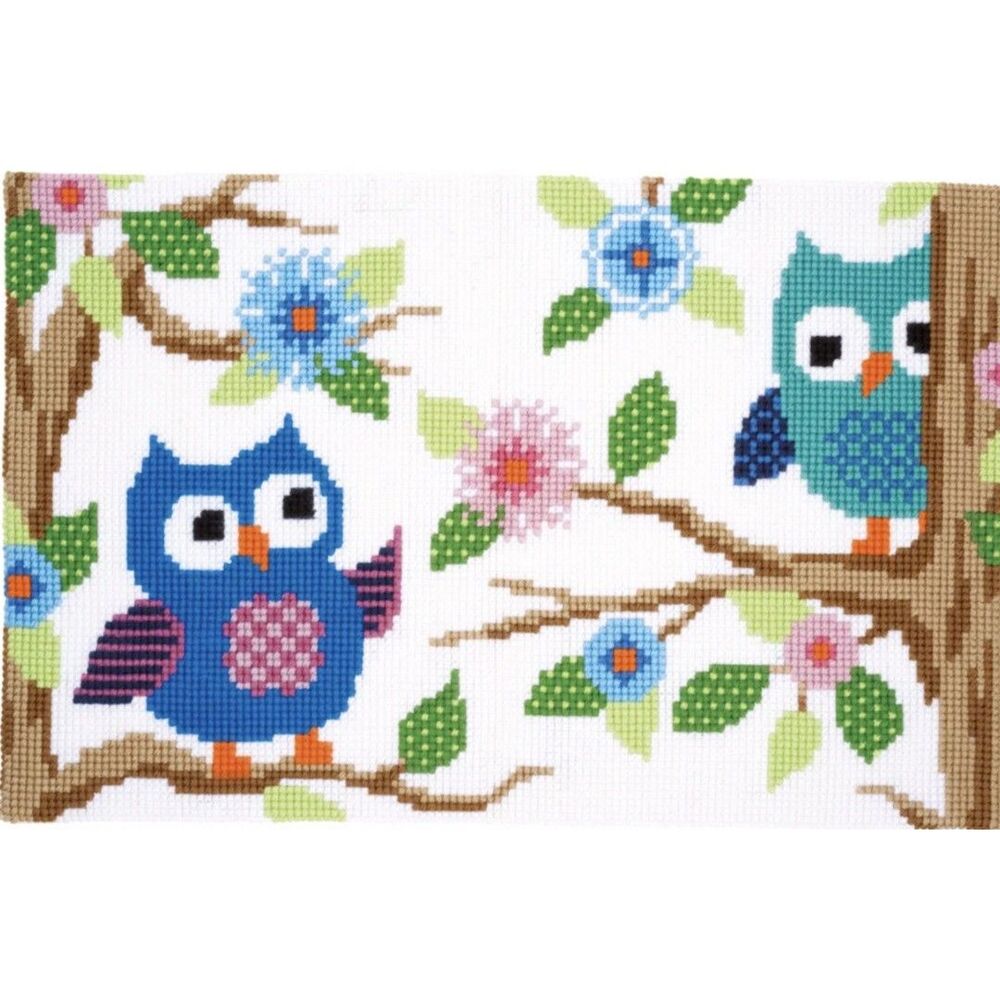 Vervaco Owl Talk Rug Cross Stitch Kit, 29.5" by 19.75" - Picture 2 of 2